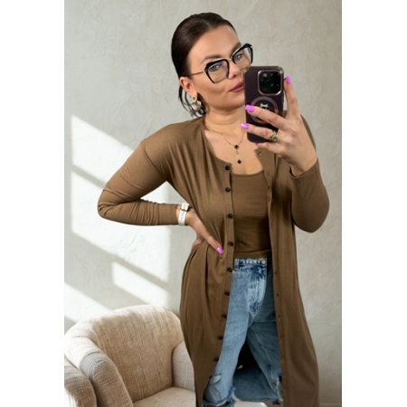 Set Kardigan + top brązowy Madewell